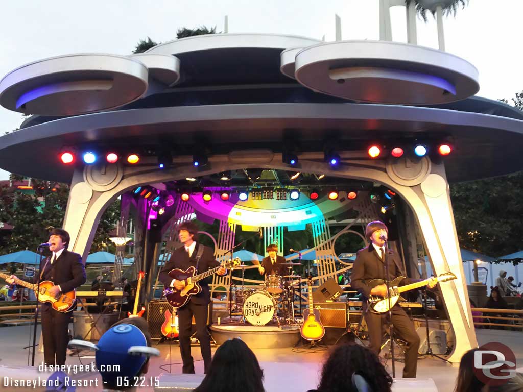 Hard Day’s Night @ Tomorrowland Terrace tonight #Disneyland #Disney24
