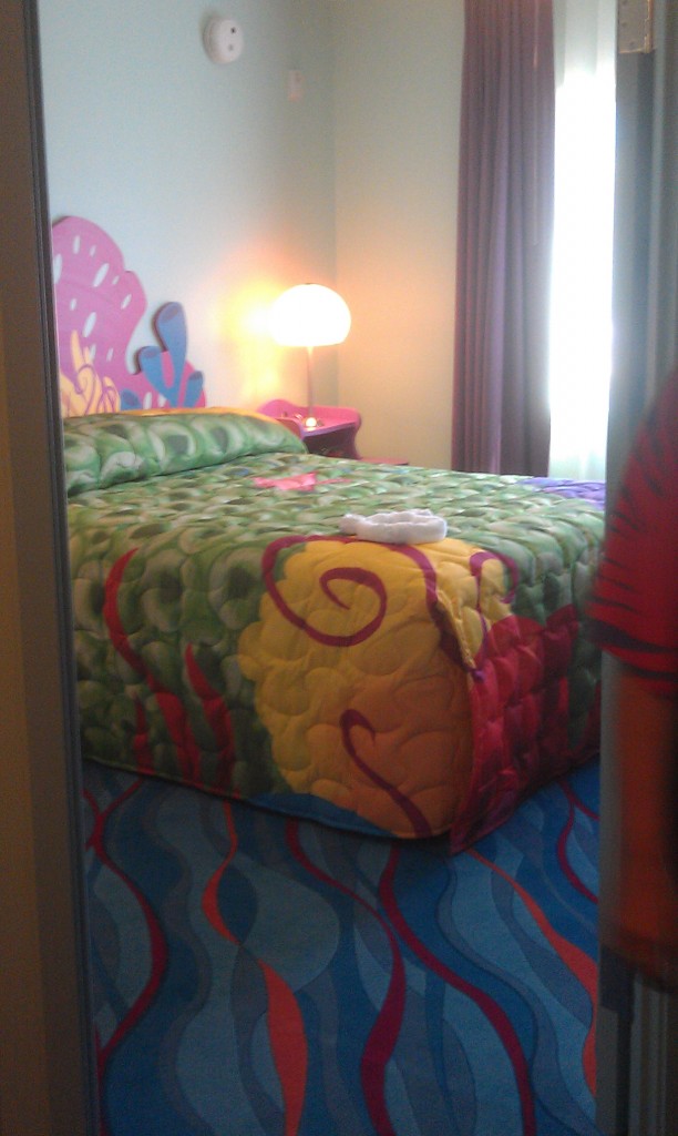 A masterbed room in the Nemo suite