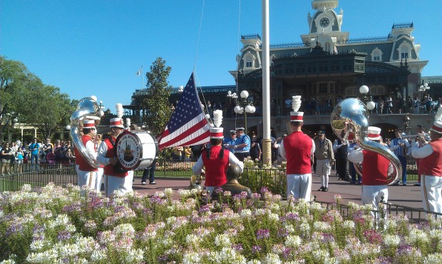 Flag Retreat on Main Street USA