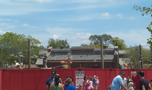 Here you can make out more of Casey Jr in what will be a play area when it opens soon.