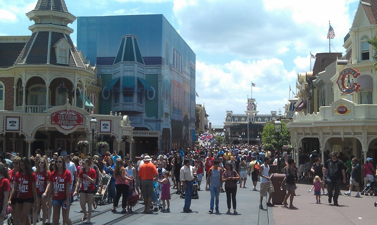 Main Street is fairly crowded this afternoon.