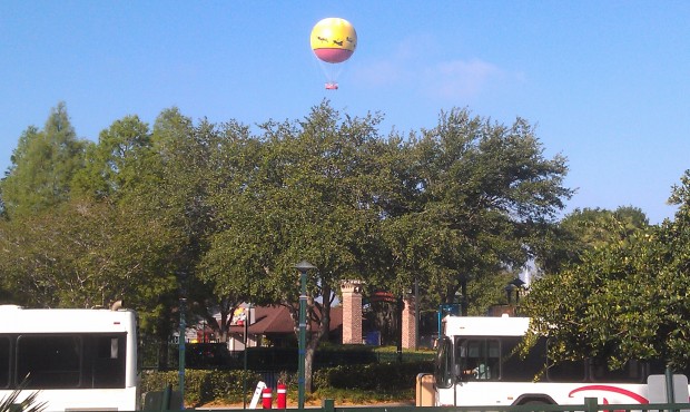 Passing through Downtown Disney this morning noticed the balloon was up early.