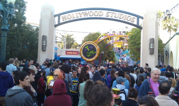 A crowd gathering for the Mad T Party