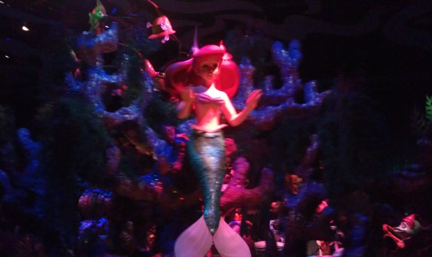 Ariel has a new hairdo in the Under the Sea area.