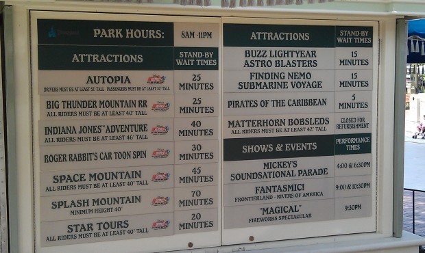 #Disneyland wait times as I head for DCA.