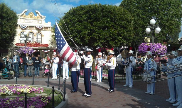 Flag Retreat in Town Square