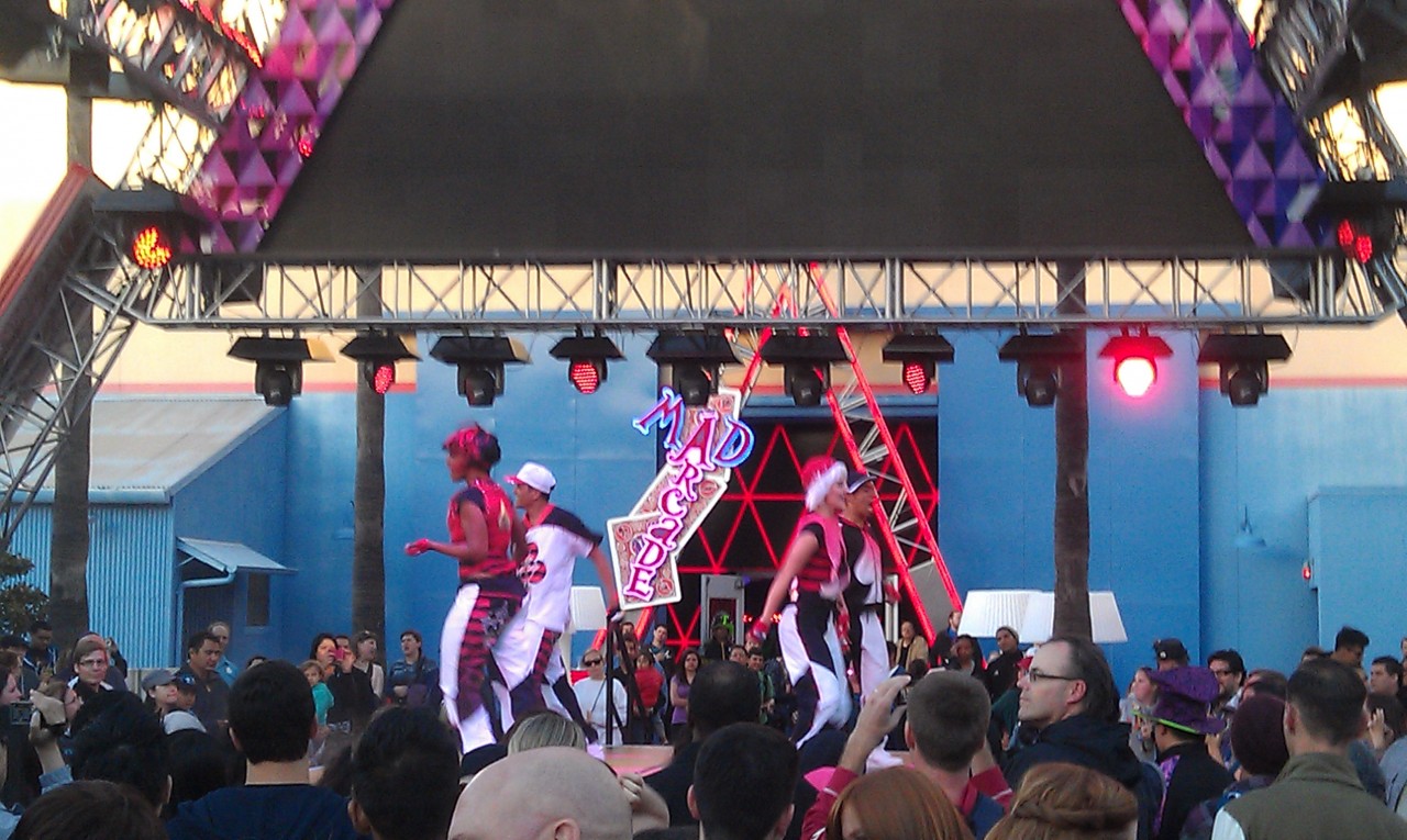 Over on the stage by the House of Cards dancers