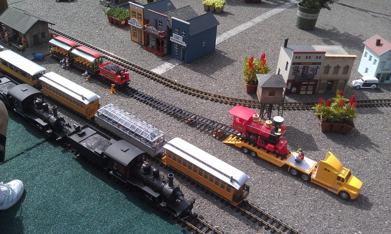 There are also model trains on display some with Disney references