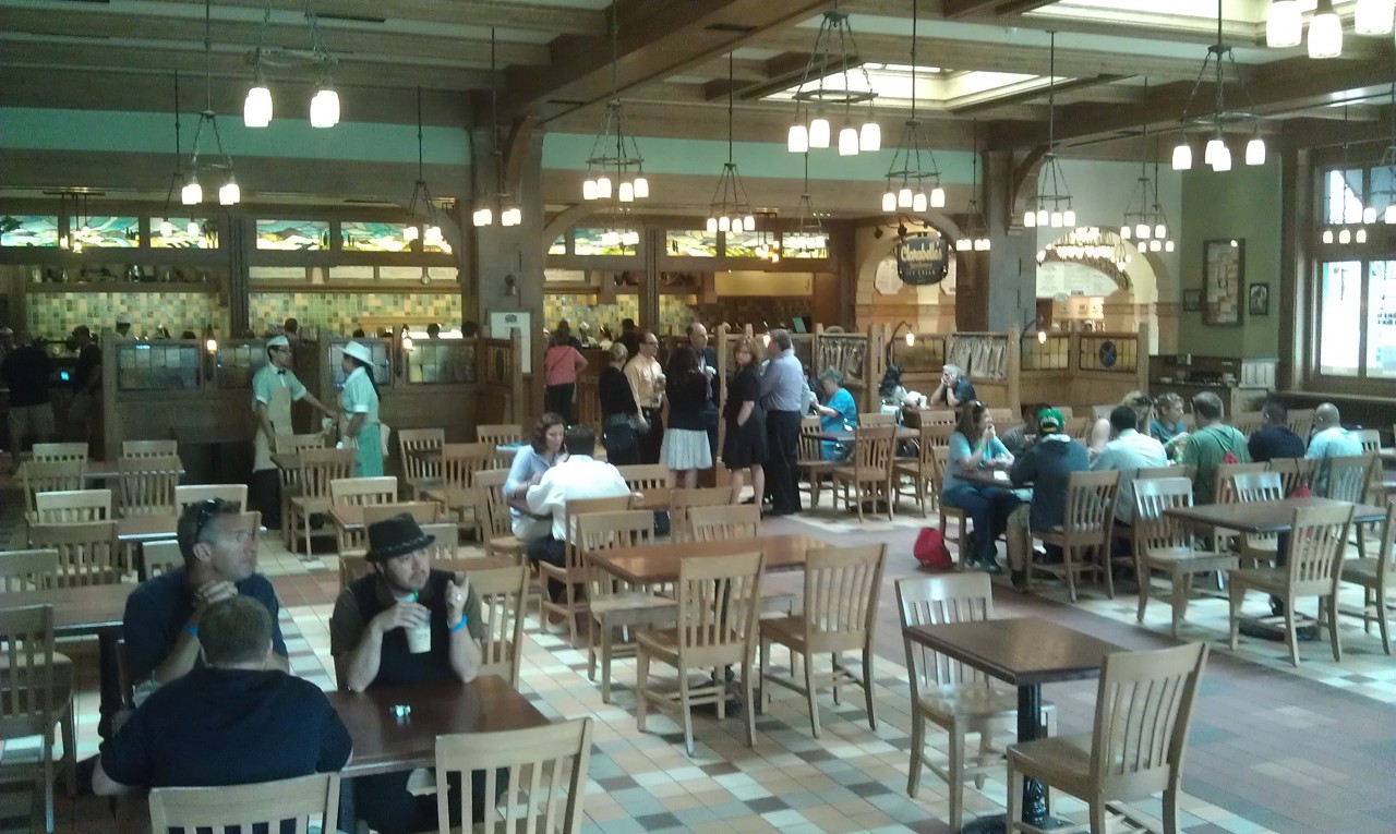 Inside the cafe.