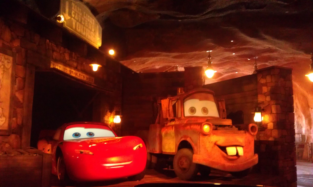Mater and Lightening at the end of the Racers.