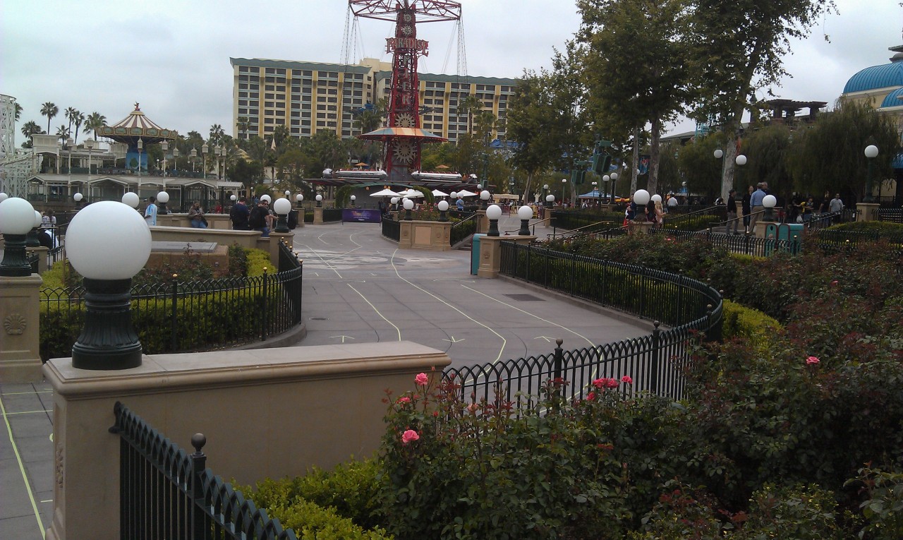 Paradise Park is set up for the queue to expand to