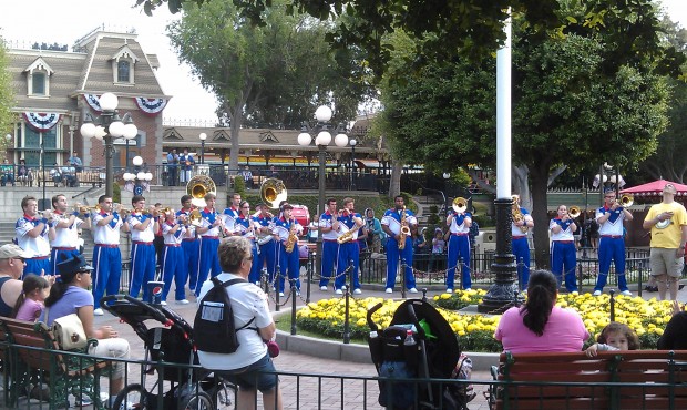 The All American College Band at the nightly Flag Retreat.