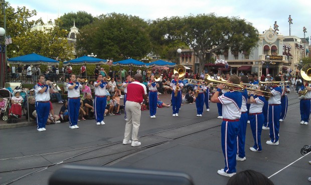 The All American College Band just wrapped up their third and finale pre parade stop.