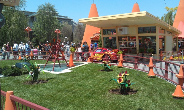 The Cozy Cones with Lightning out front in #CarsLand