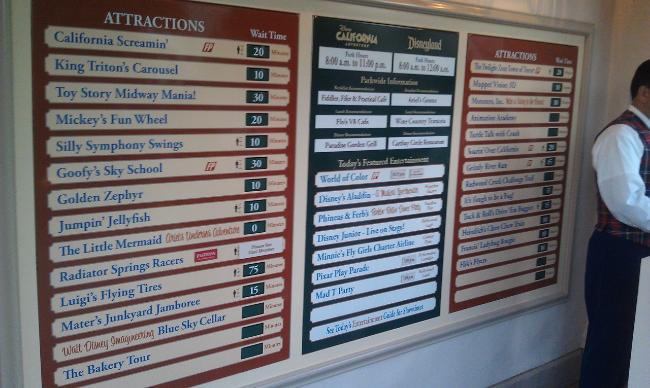 Current DCA wait times1