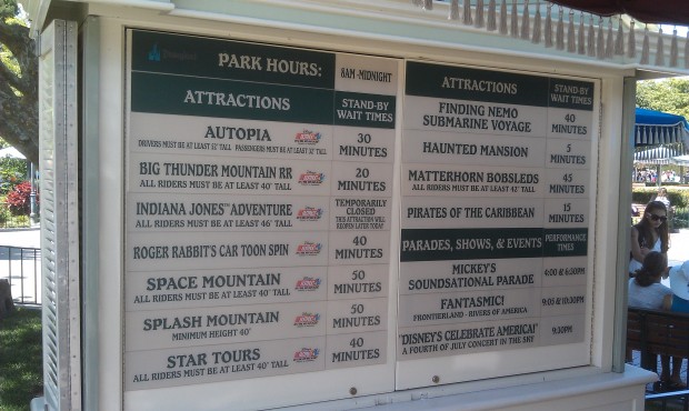 Current #Disneyland wait times.