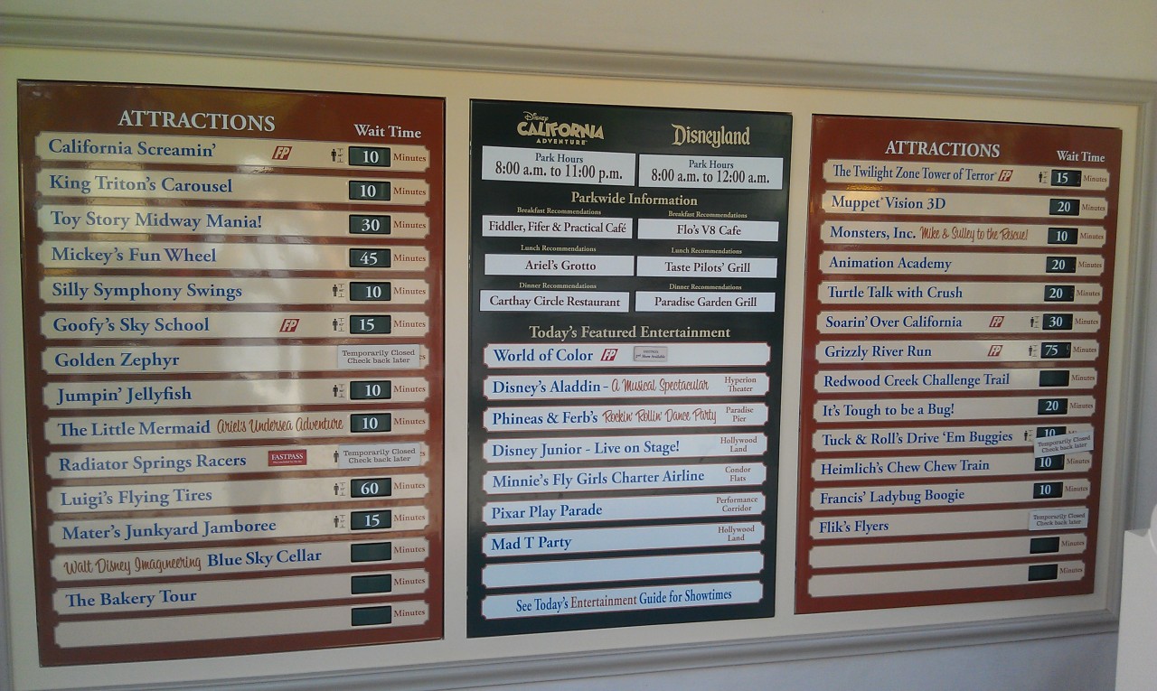 Current DCA wait times.