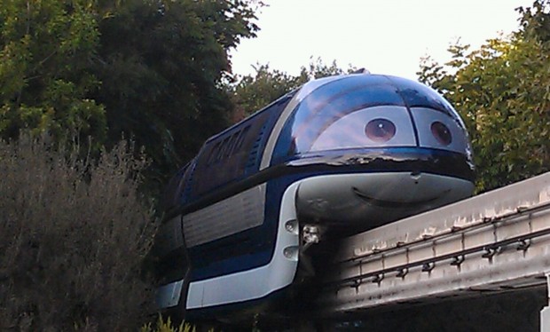 Mandy Monorail cruising over Fantasyland