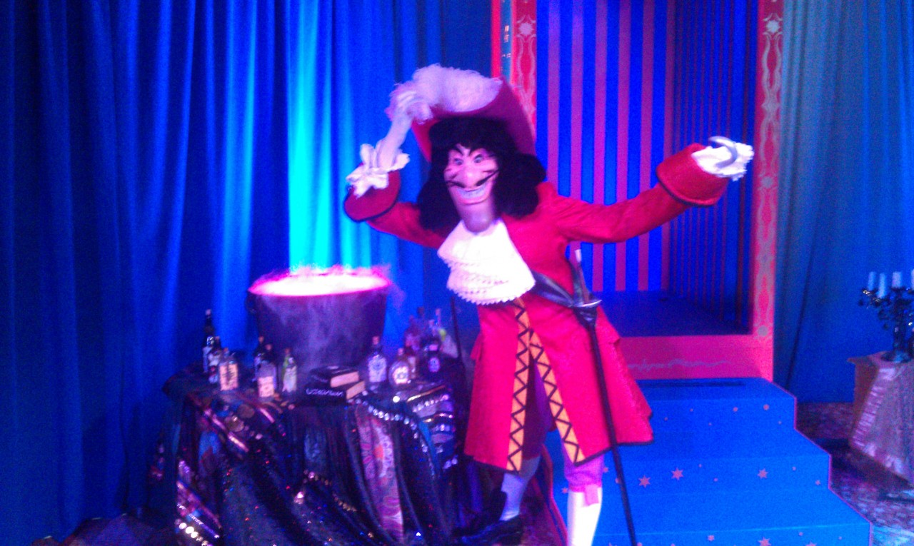 Captain Hook was by the astounding cauldron of magic