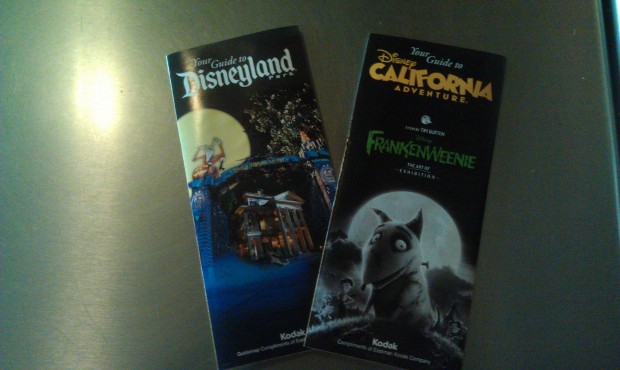 Tim Burton films featured on both park guides this Halloween season.