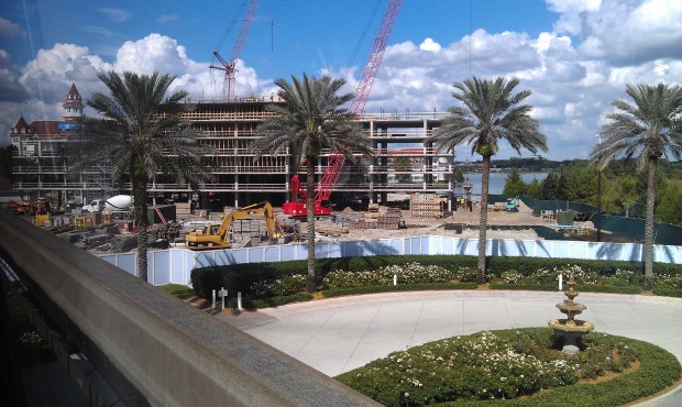 A look at the Grand Floridian DVC work from the monorail.