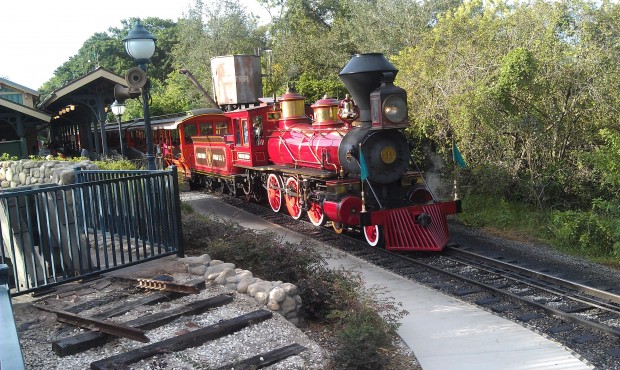A train pulling out if Storybook Circus