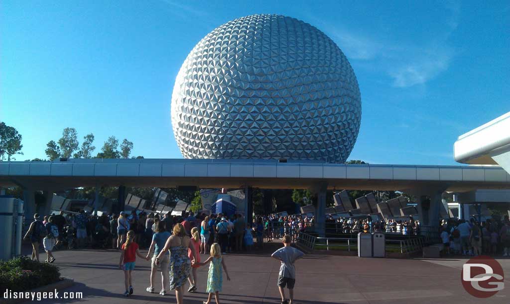 Arriving at the park for EPCOT30