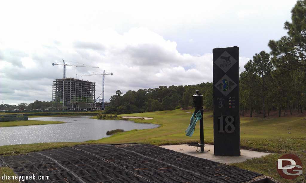 From the 18th tee you get a good view of the Four Seasons