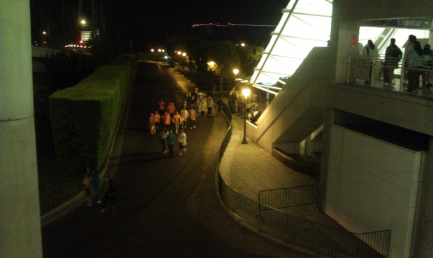 Just arrived at the #Disneyland Resort for the CHOC Walk.  A little prewalk for everyone, no trams this early.