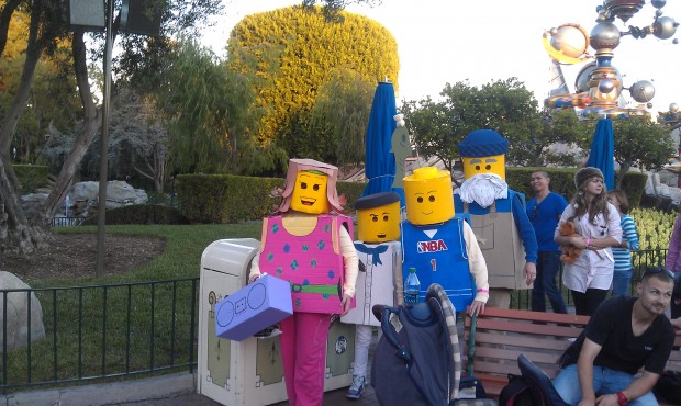 The best costumes I have seen so far.  A Lego family roaming the park.