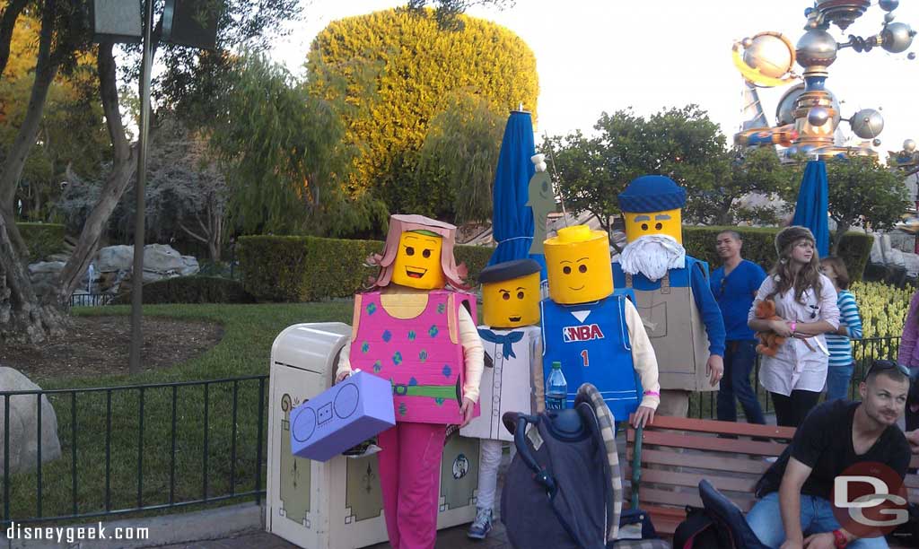 The best costumes I have seen so far. A Lego family roaming the park.