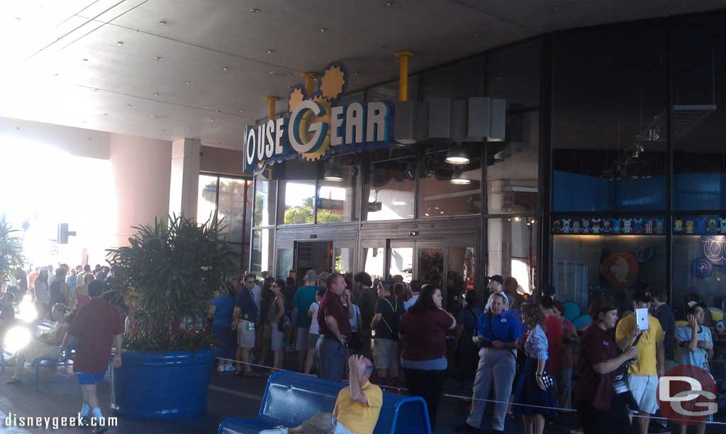 The end of the line at MouseGear for Epcot30 merchandise.