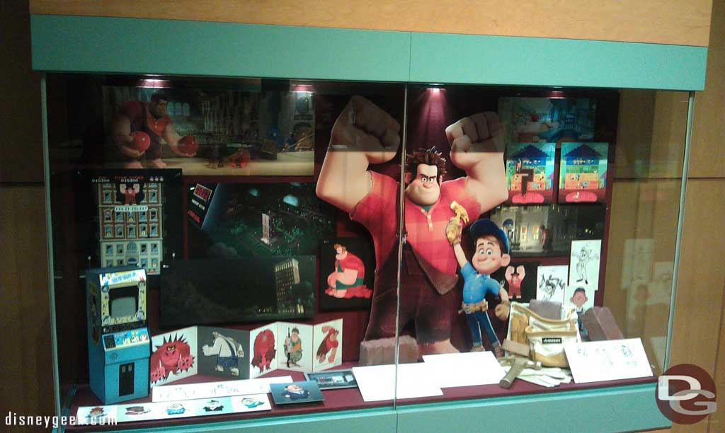 There is a Wreck It Ralph set of displays in the Production Gallery of the Animation Building.