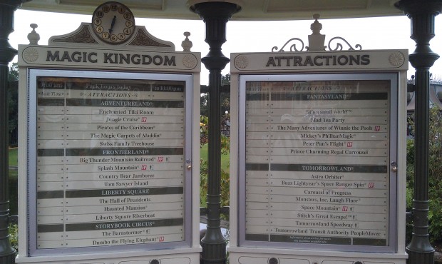 hmm something missing from the wait time board... the wait times!
