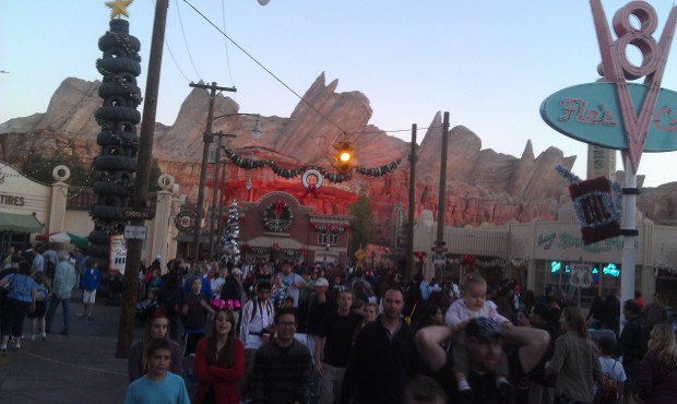 Hanging out on Route 66 in #CarsLand waiting for the nightly lighting