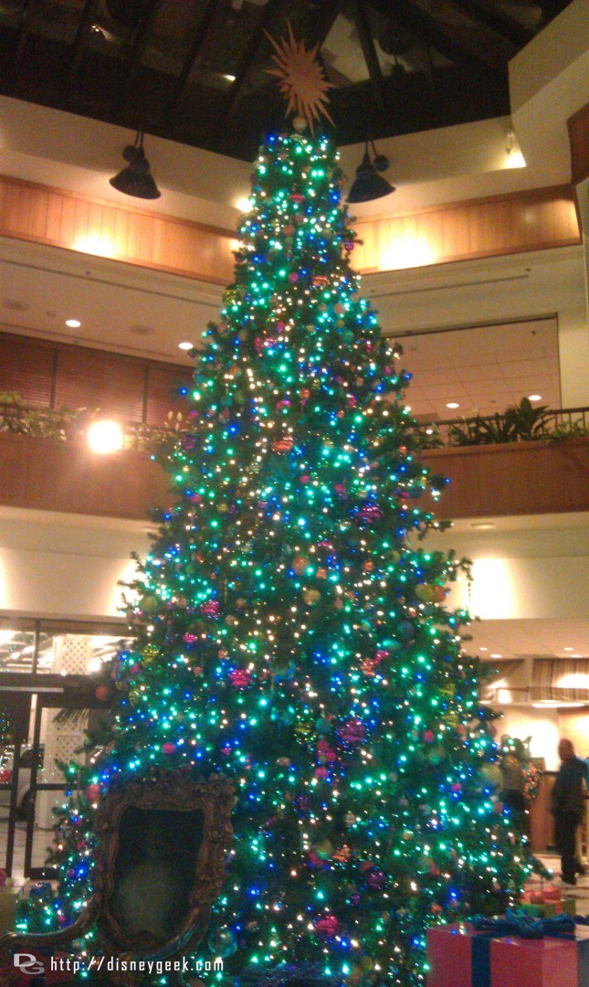 The Paradise Pier Hotel lobby tree.