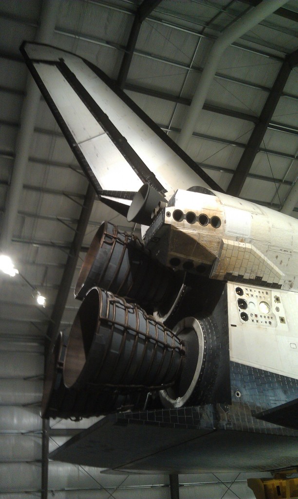The tail section of Endeavour