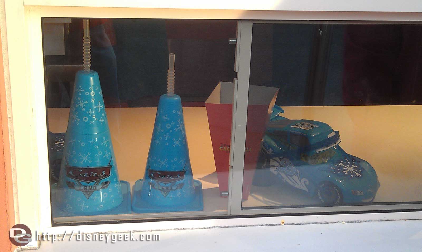 There are holiday inspired cone mugs and popcorn buckets.