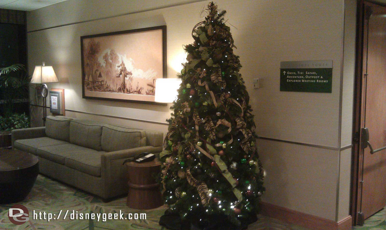 To round out my lobby tour the small tree in the Adventure Tower lobby.