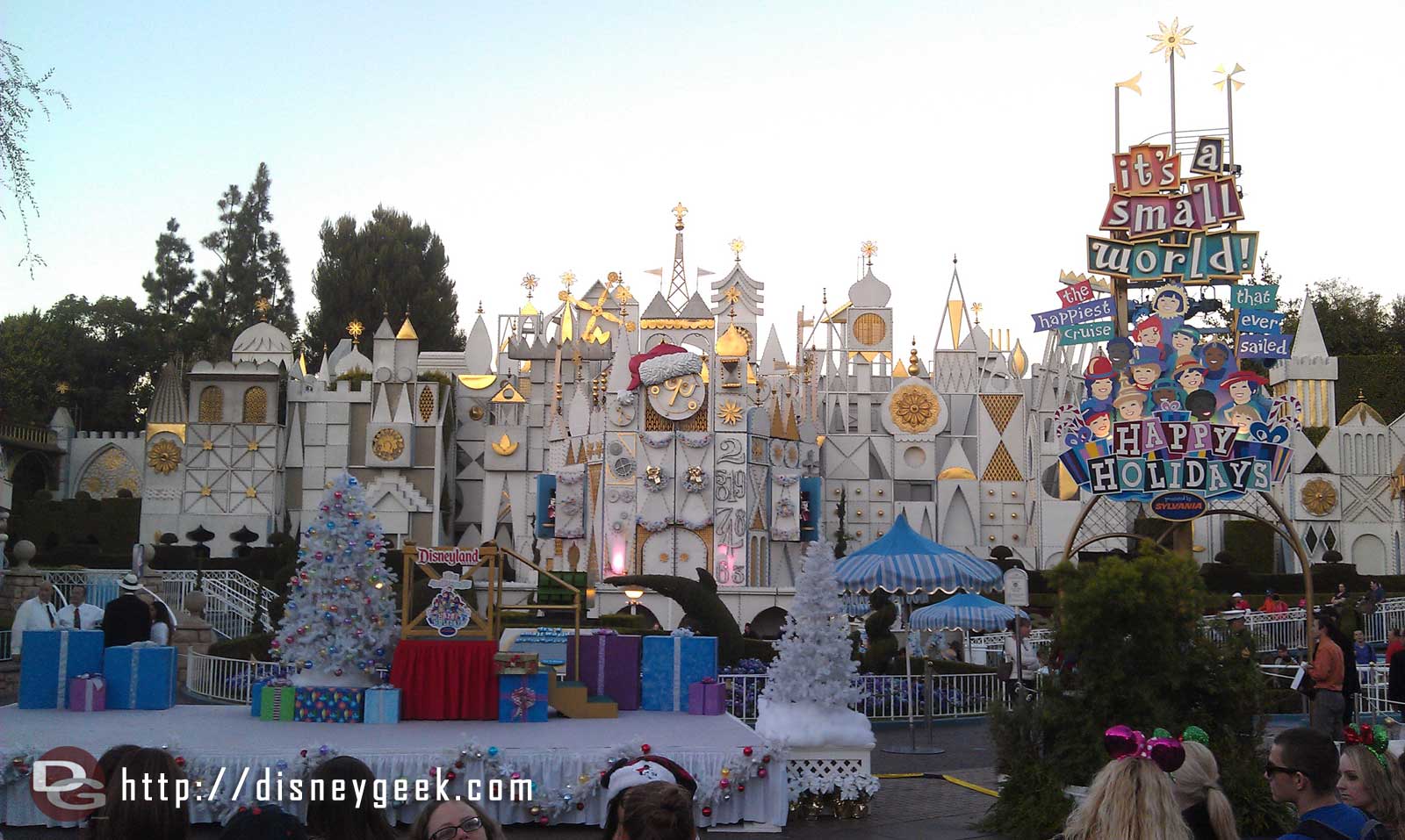 Waiting for the Small World lighting ceremony