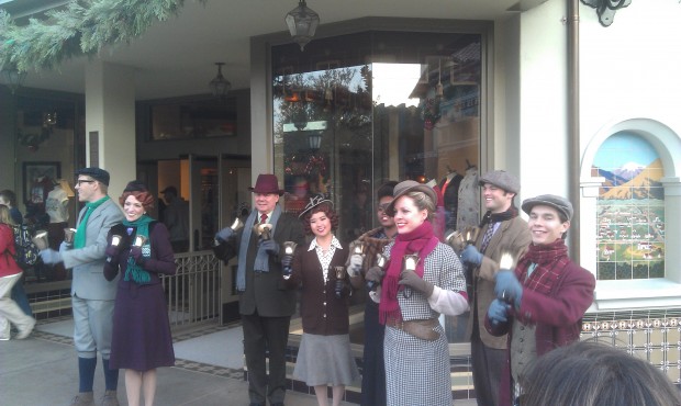 The #BuenaVistaStreet Community Bell Ringers leading a sing a long