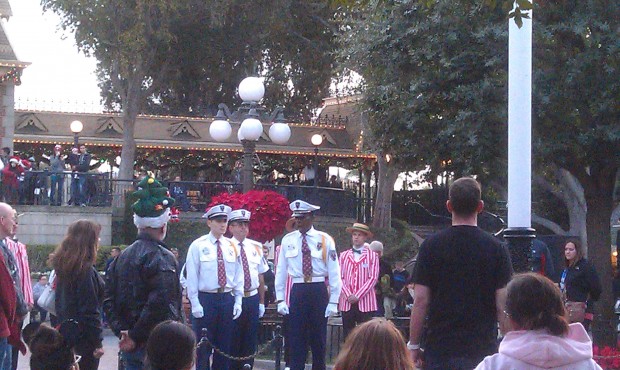 The Dapper Dans & security honor guard at the flag retreat.