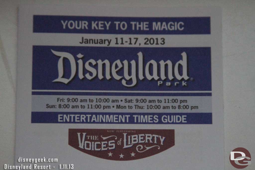 Anyone else catch the typo in the Disneyland Schedule.. taking LimitedTimeMagic to a new level.. Hours 9am to 10am