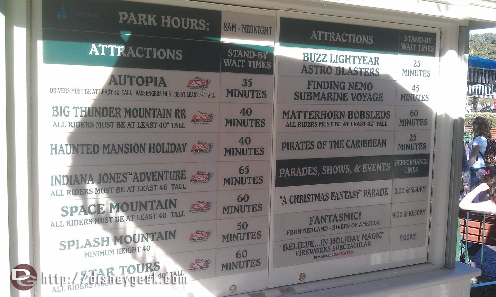 Current Disneyland wait times