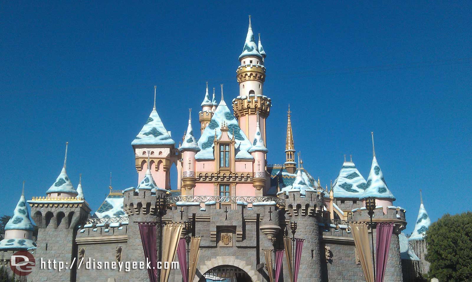 Sleeping Beauty Castle this afternoon. Only the snow remains.