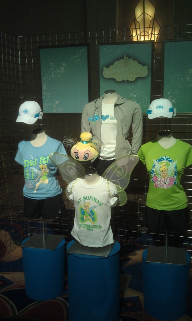 Stopped by the Health and Fitness Expo, some of the Tinker Bell 1/2 Marathon merchandise