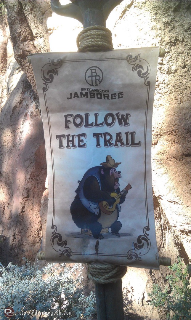 The bear signs have returned to the Big Thunder Trail for the Jamboree