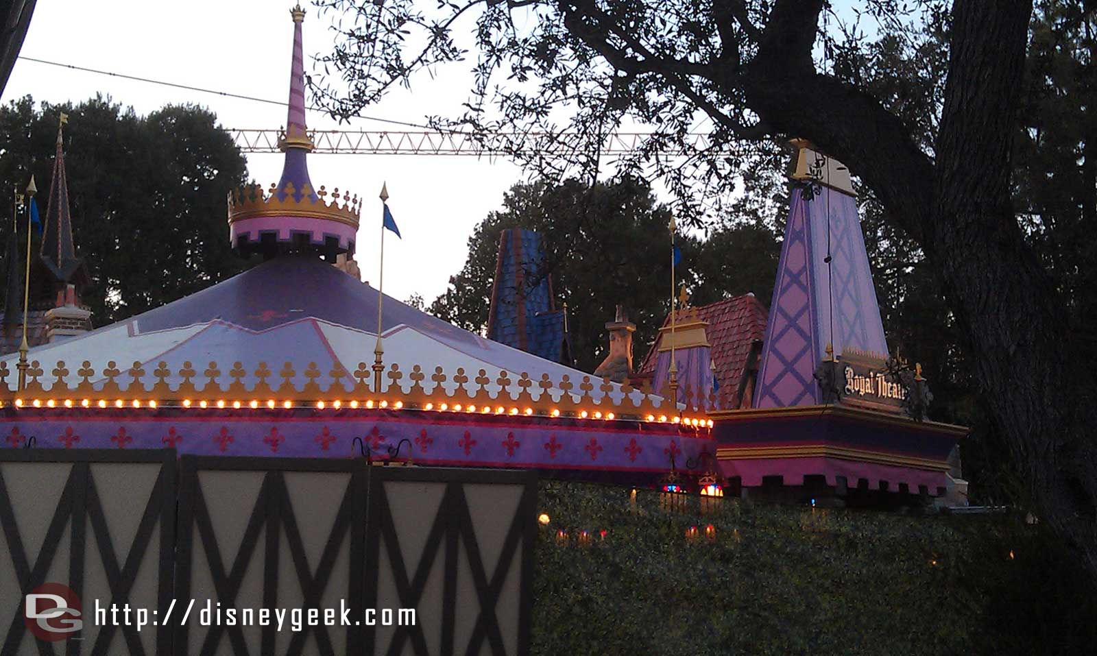 Fantasy Faire lights on this evening
