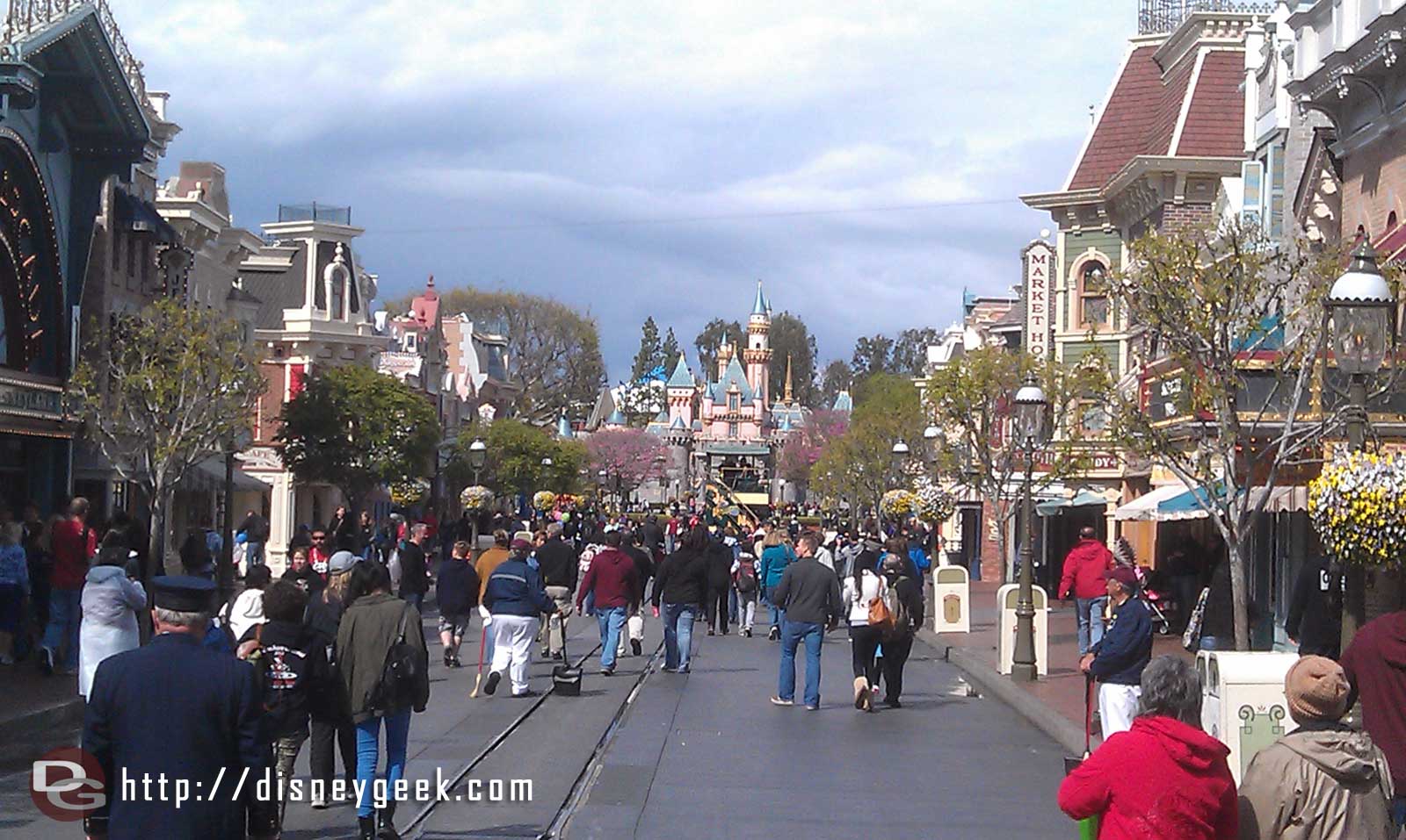 Just arrived at the Disneyland resort for the afternoon. A look toward the Castle on Main Street
