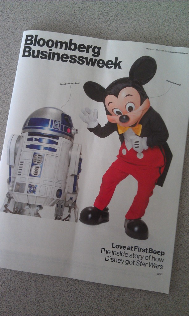 Making my way through my backlog of snail mail for the week, did everyone catch Businessweek? Disney/Lucas cover